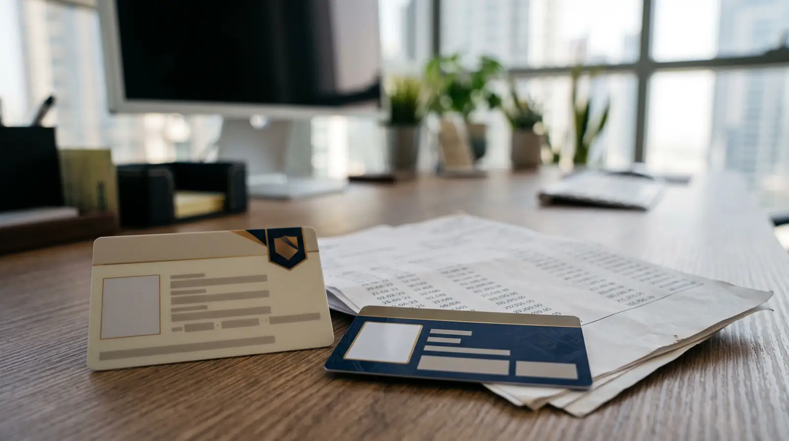 A freelance permit, bank statements and a golden visa card laid out for a UAE family sponsorship application