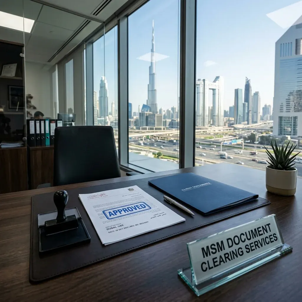 MSM document clearing consultation desk in Dubai