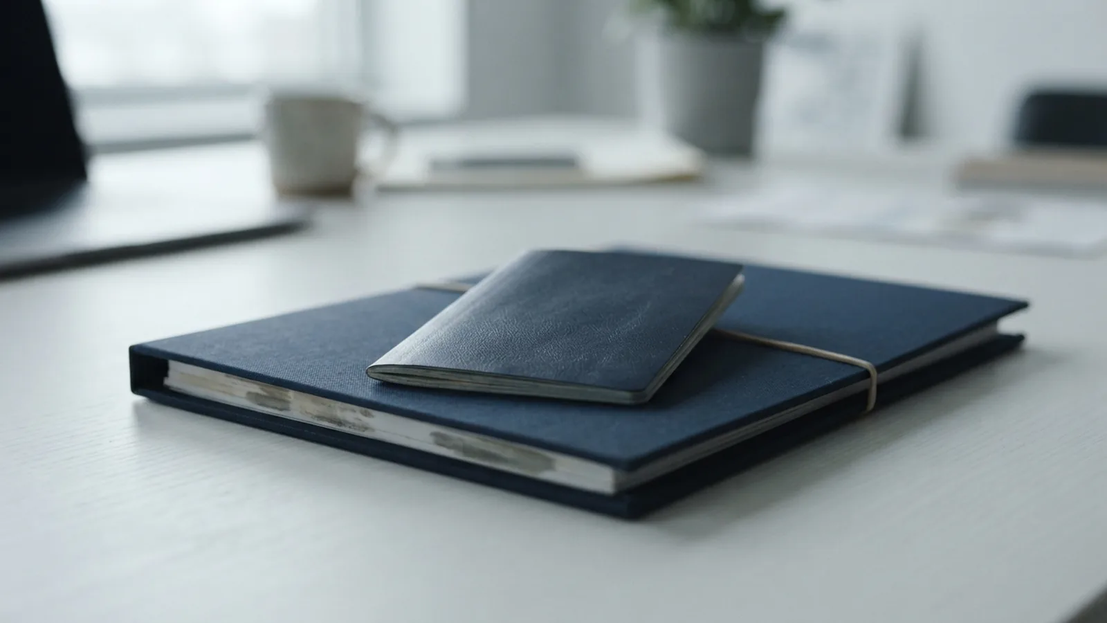 Job offer documents and a passport arranged in a folder