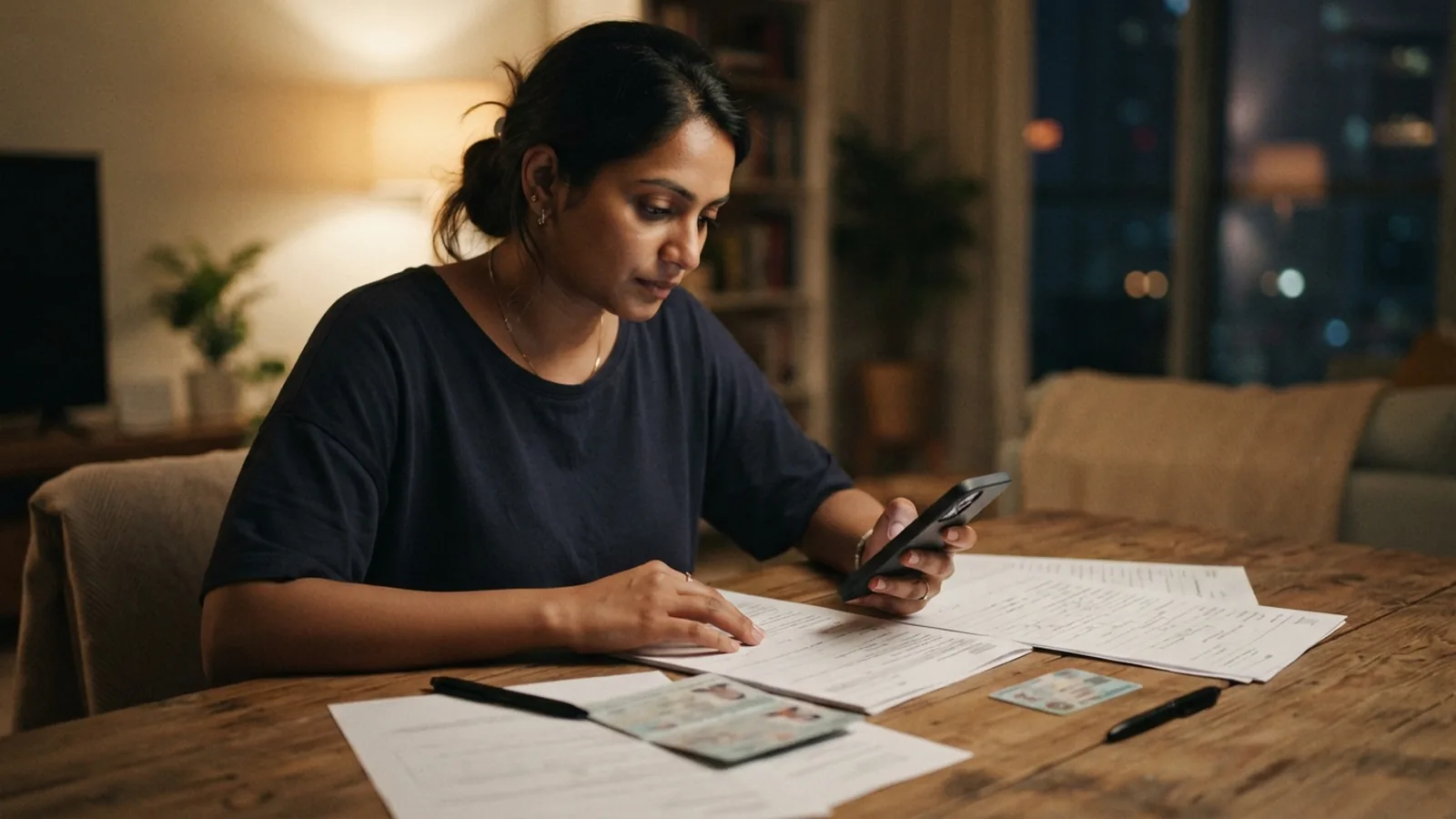 UAE resident preparing sponsor documents for a family visit visa at home