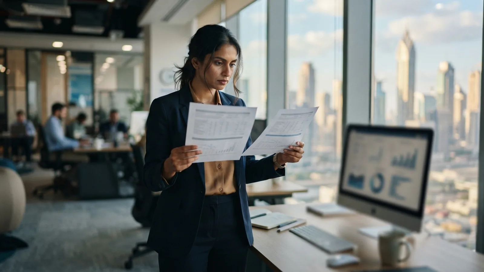 HR officer comparing an offer letter with a registered labour contract