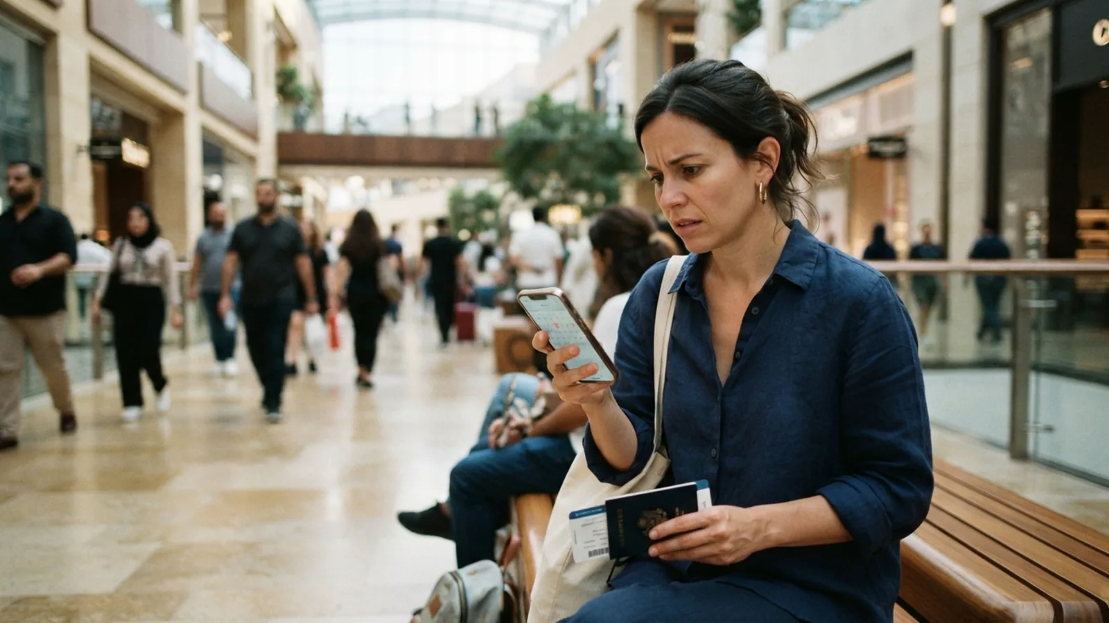 Person checking a visa expiry date on a phone calendar in Dubai