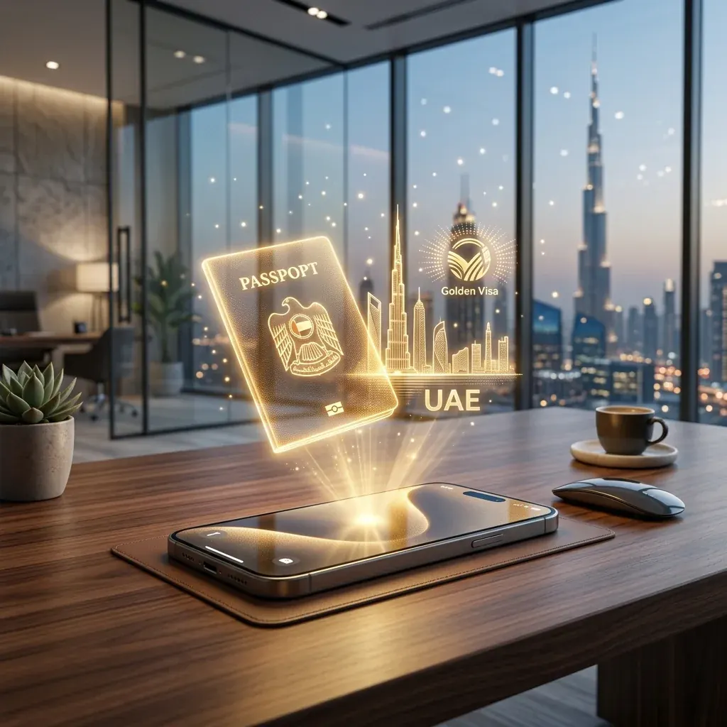 Family reviewing UAE residence visa documents with an immigration advisor in Dubai